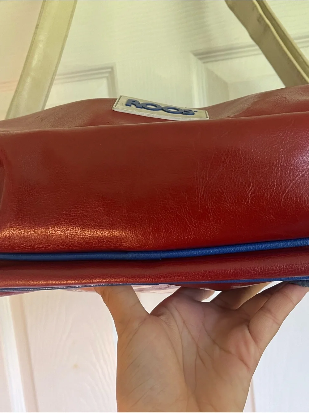 Vintage Roos Red and Blue Messenger Bag